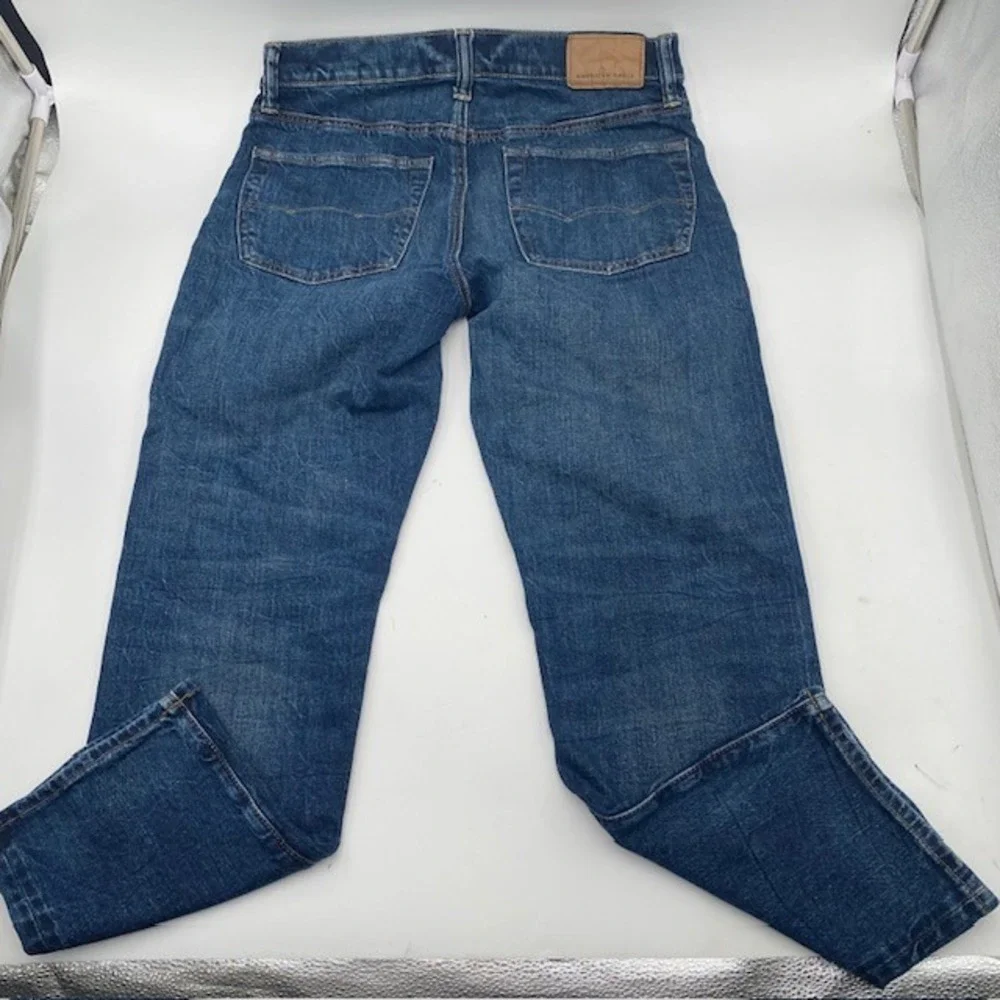 American Eagle Original Straight Jeans Mens 28x28 Blue Medium Wash Stretch Denim